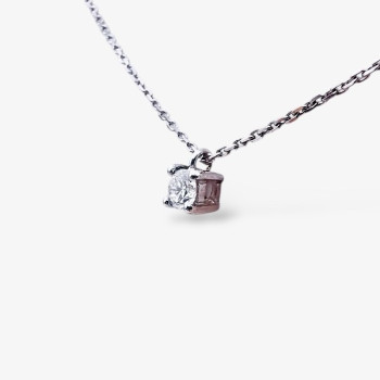 Collier "Liberté Sauvage" Diamant de Synthèse 0.25 ct Or Blanc 750 - 18 carats