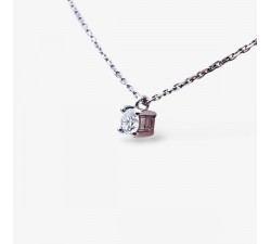 Collier "Liberté Sauvage" Diamant de Synthèse 0.25 ct Or Blanc 750 - 18 carats