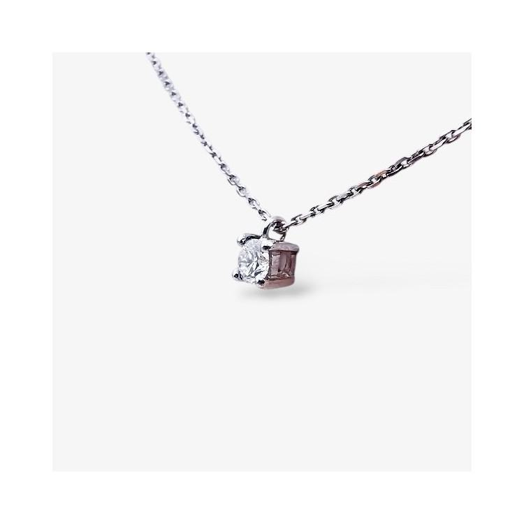 Collier "Liberté Sauvage" Diamant de Synthèse 0.25 ct Or Blanc 750 - 18 carats