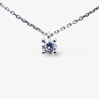 Collier "Liberté Sauvage" Diamant de Synthèse 0.25 ct Or Blanc 750 - 18 carats