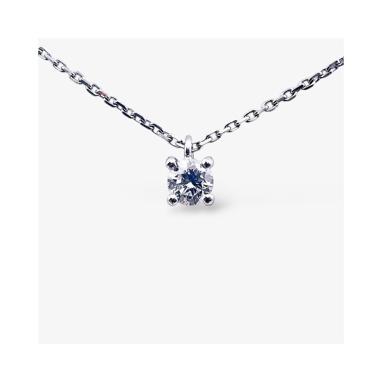 Collier "Liberté Sauvage" Diamant de Synthèse 0.25 ct Or Blanc 750 - 18 carats