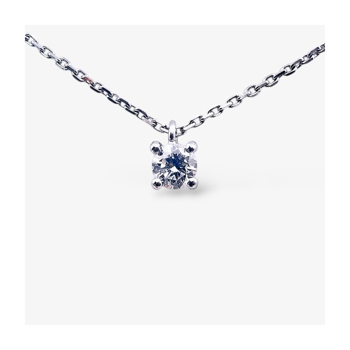 Collier "Liberté Sauvage" Diamant de Synthèse 0.25 ct Or Blanc 750 - 18 carats