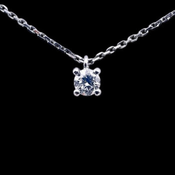 Collier "Liberté Sauvage" Diamant de Synthèse 0.25 ct Or Blanc 750 - 18 carats