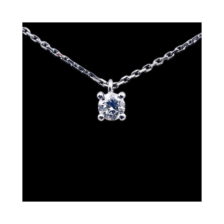Collier "Liberté Sauvage" Diamant de Synthèse 0.25 ct Or Blanc 750 - 18 carats