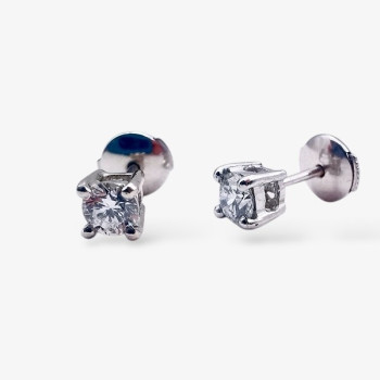 Boucles d'Oreilles "Liberté Sauvage" Diamant de Synthèse 2 x 0.25 ct Or Blanc 750 - 18 carats