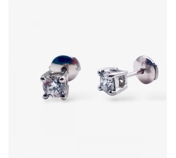 Boucles d'Oreilles "Liberté Sauvage" Diamant de Synthèse 2 x 0.25 ct Or Blanc 750 - 18 carats