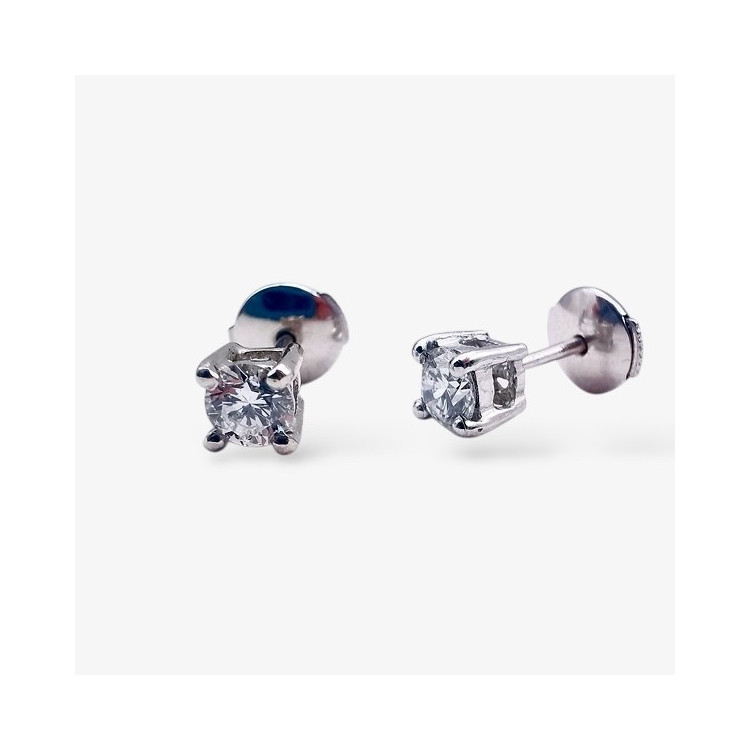 Boucles d'Oreilles "Liberté Sauvage" Diamant de Synthèse 2 x 0.25 ct Or Blanc 750 - 18 carats