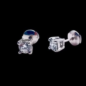 Boucles d'Oreilles "Liberté Sauvage" Diamant de Synthèse 2 x 0.25 ct Or Blanc 750 - 18 carats