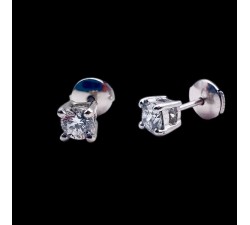 Boucles d'Oreilles "Liberté Sauvage" Diamant de Synthèse 2 x 0.25 ct Or Blanc 750 - 18 carats