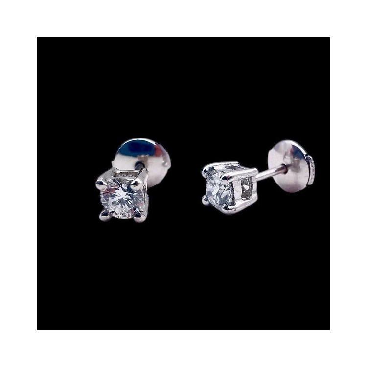 Boucles d'Oreilles "Liberté Sauvage" Diamant de Synthèse 2 x 0.25 ct Or Blanc 750 - 18 carats