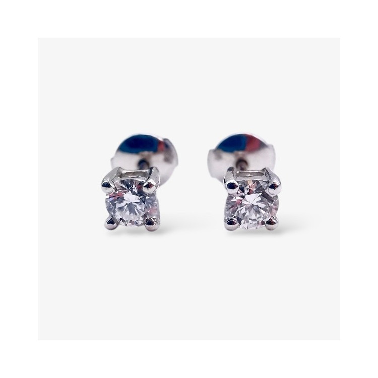 Boucles d'Oreilles "Liberté Sauvage" Diamant de Synthèse 2 x 0.25 ct Or Blanc 750 - 18 carats
