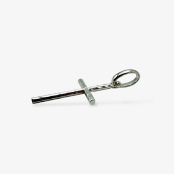 Pendentif Croix Ciselée Or Blanc 750 - 18 carats