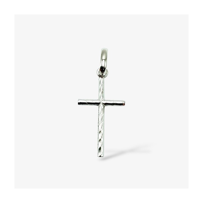Croix Torsadée Or Blanc 750 - 18 carats