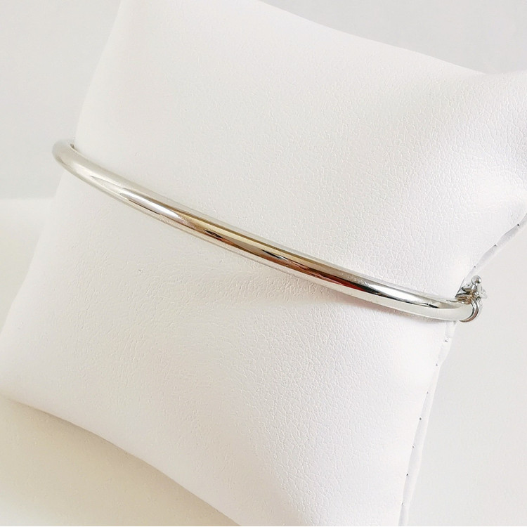 Bracelet Jonc Ouvrant Or Blanc 750 - 18 carats