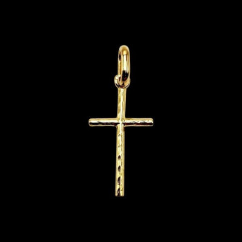 Pendentif Croix Ciselée Or Jaune 750 - 18 carats