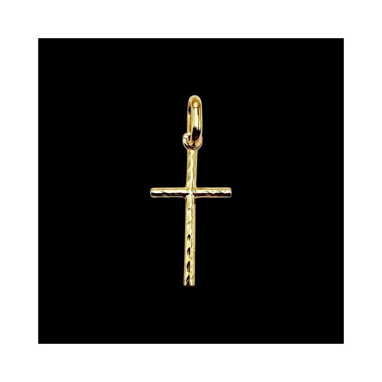 Pendentif Croix Ciselée Or Jaune 750 - 18 carats