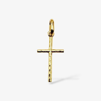 Pendentif Croix Ciselée Or Jaune 750 - 18 carats