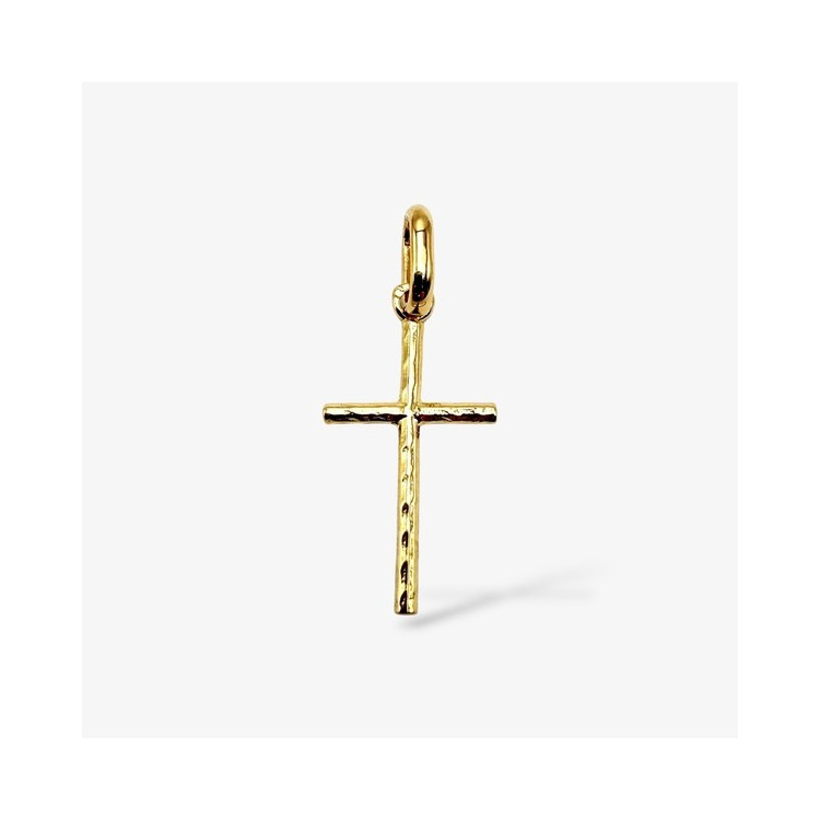Pendentif Croix Ciselée Or Jaune 750 - 18 carats