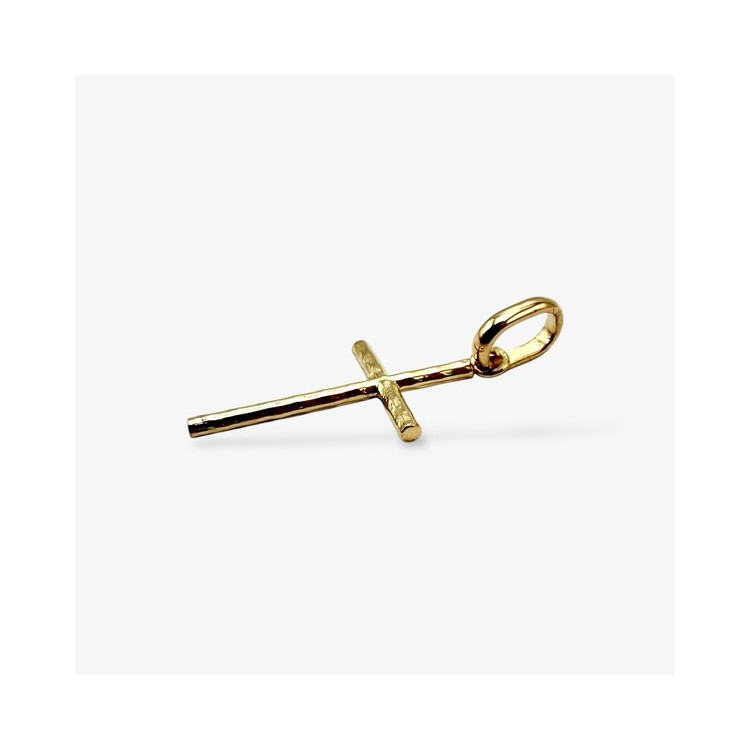 Pendentif Croix Ciselée Or Jaune 750 - 18 carats