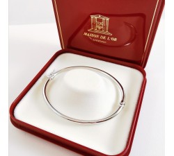 Bracelet Jonc Ouvrant Or Blanc 750 - 18 carats