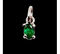 Pendentif Emeraude Or Blanc 750 - 18 carats