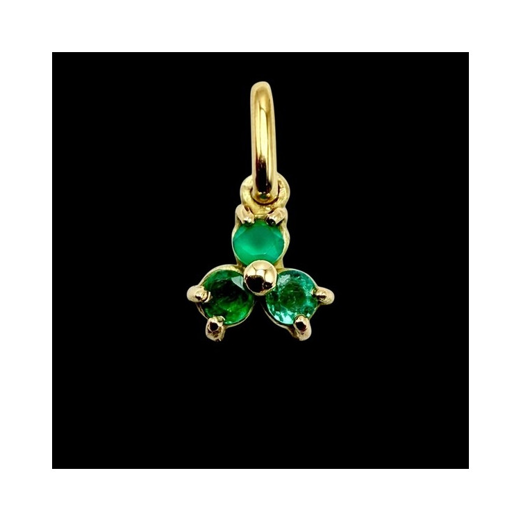 Pendentif Trio Emeraudes Or Jaune 750 - 18 carats