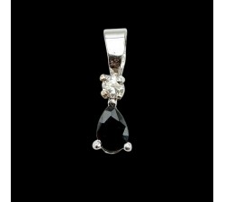 Pendentif Saphir Diamant Or Blanc 750 - 18 carats