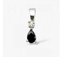 Pendentif Saphir Diamant Or Blanc 750 - 18 carats