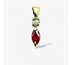 Pendentif Saphir Diamant Or Blanc 750 - 18 carats