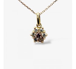Collier "Lady Romantique" Saphir rose Diamants Or Jaune 750 - 18 carats