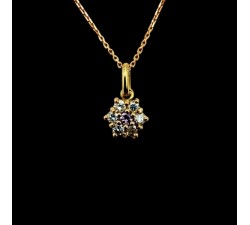 Collier "Lady Romantique" Saphir rose Diamants Or Jaune 750 - 18 carats