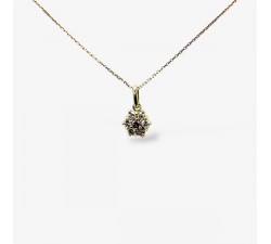 Collier "Lady Romantique" Saphir rose Diamants Or Jaune 750 - 18 carats