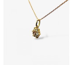 Collier "Lady Romantique" Saphir rose Diamants Or Jaune 750 - 18 carats