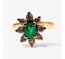 Bague "Little Lady" Emeraude Diamants Or Jaune 750 - 18 carats