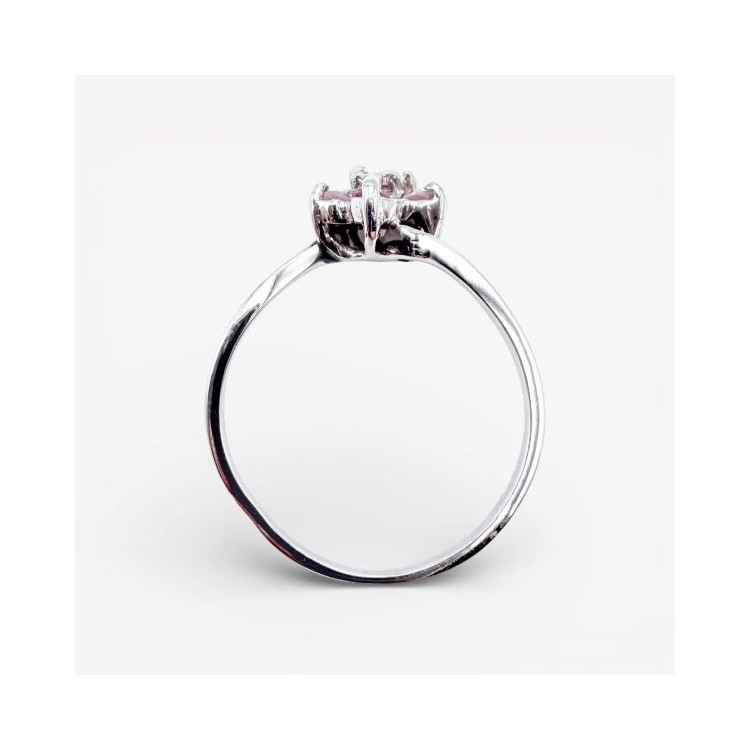 Bague "Lady Flower" Diamant Saphir Rose Or Blanc 750 - 18 carats