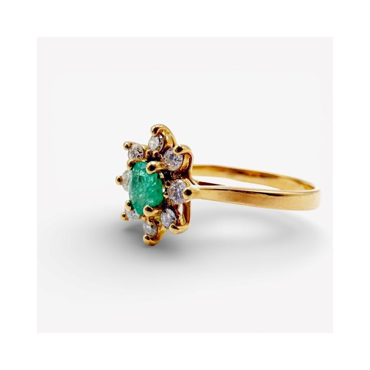 Bague "Little Lady" Emeraude Diamants Or Jaune 750 - 18 carats