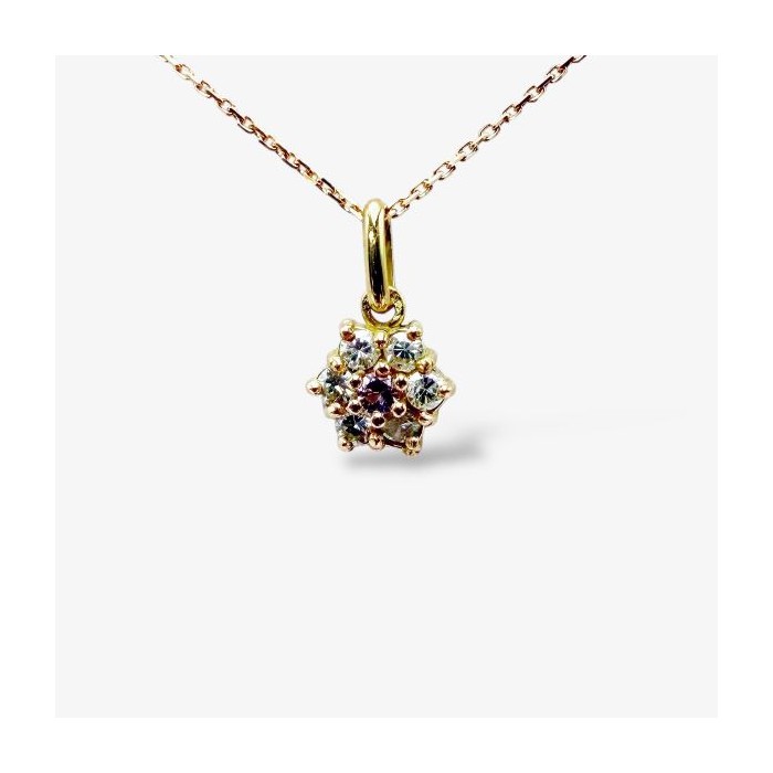 Collier "Lady Romantique" Saphir rose Diamants Or Jaune 750 - 18 carats