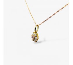 Collier "Lady Romantique" Saphir rose Diamants Or Jaune 750 - 18 carats