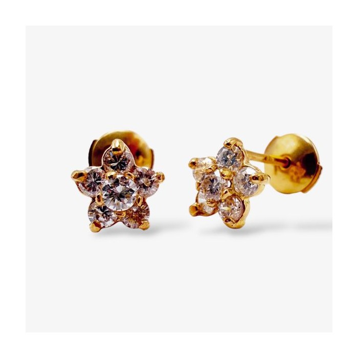Boucles d'oreilles Lady Flower Diamants Or Jaune 750 - 18 carats
