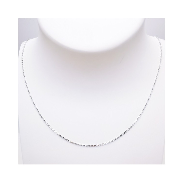 Chaîne 50 cm Or Blanc 750 - 18 carats Maille Forçat 1.85 grammes