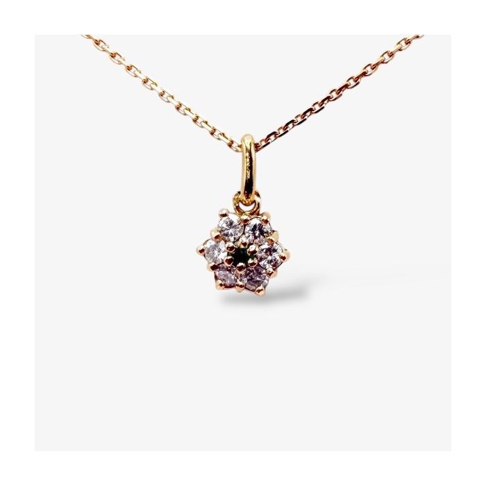 Collier "Lady Romantique" Emeraude Diamants Or Jaune 750 - 18 carats