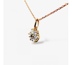 Collier "Lady Romantique" Emeraude Diamants Or Jaune 750 - 18 carats
