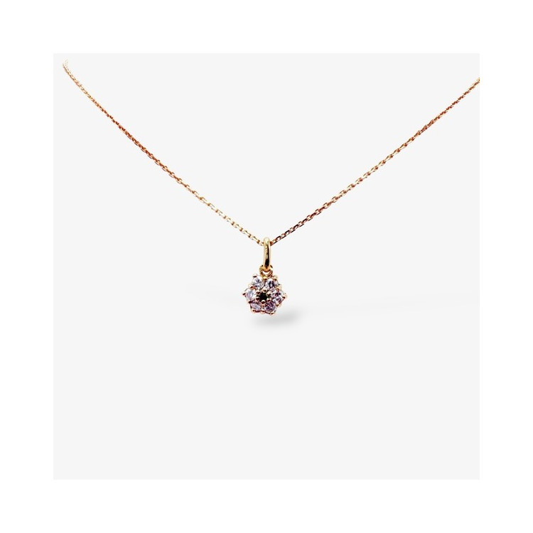 Collier "Lady Romantique" Emeraude Diamants Or Jaune 750 - 18 carats