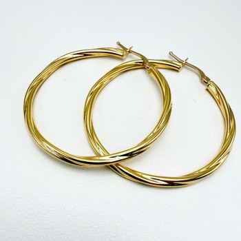 Créoles Torsadées Moyen Modèle Or Jaune 750 - 18 carats