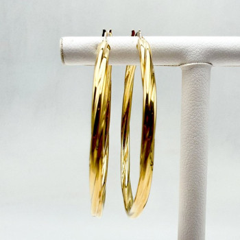 Créoles Torsadées Moyen Modèle Or Jaune 750 - 18 carats