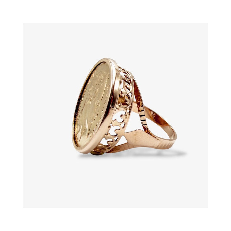 Bague Pièce 20F Napoléon Or Jaune 750 - 18 carats (Bijou Occasion)