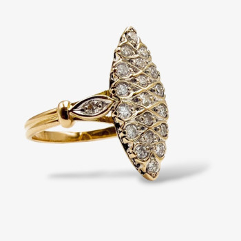 Bague Marquise Diamants Or Jaune - 18 carats (Bijou d'occasion)