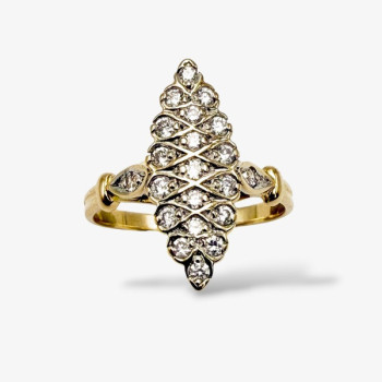 Bague Marquise Diamants Or Jaune - 18 carats (Bijou d'occasion)