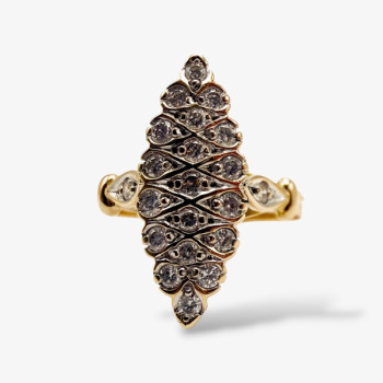Bague Marquise Diamants Or Jaune - 18 carats (Bijou d'occasion)