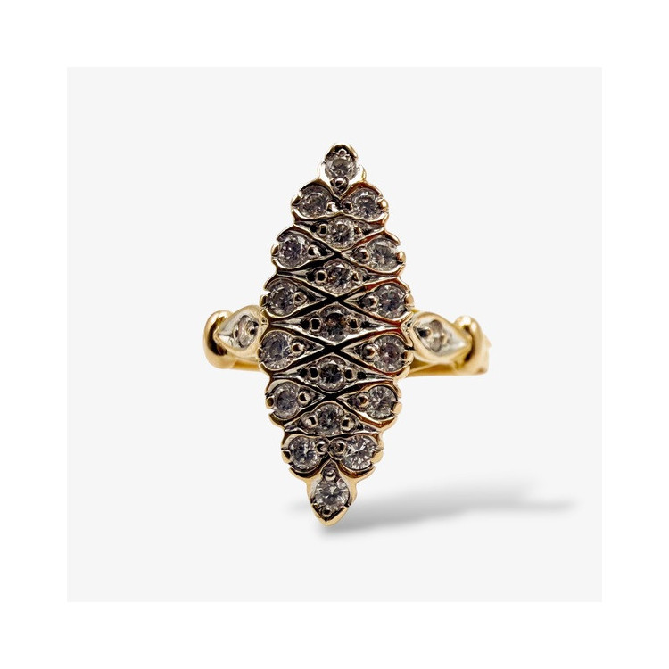 Bague Marquise Diamants Or Jaune - 18 carats (Bijou d'occasion)